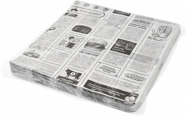 108-024 Оберточная бумага "Газета" парафинированная 305х305мм 500шт/уп 1/6 в интернет-магазине Кристалл Юг
