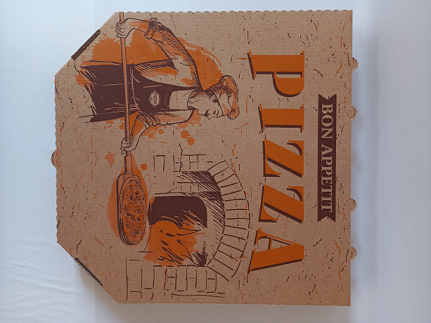 Гофролоток Пицца 31 бурая с печатью 50/1 в интернет-магазине Кристалл Юг