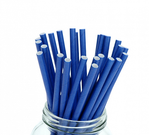 Трубочки бумажные GVS-43 "Синий" цвет синий 250шт в интернет-магазине Кристалл Юг