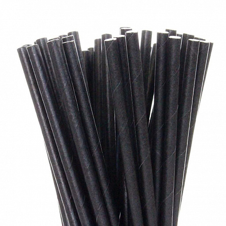 Трубочки бумажные GVS-22 " Шварц" цвет черный 200*5мм 250шт/уп в интернет-магазине Кристалл Юг