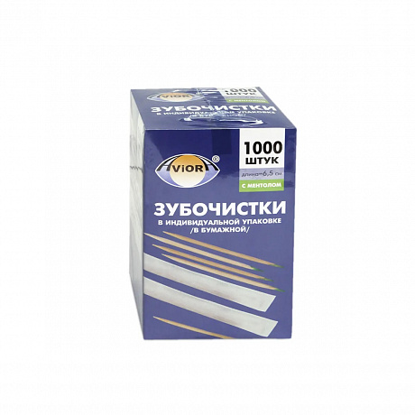 401-609 Зубочистки БАМБУКОВЫЕ в инд/бум/уп C МЕНТОЛОМ 1000шт AVIORA 1/30 в интернет-магазине Кристалл Юг