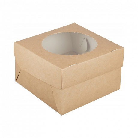 Короб для маффинов (для 4-х шт.), картон, 160*160*100 мм 100шт в интернет-магазине Кристалл Юг