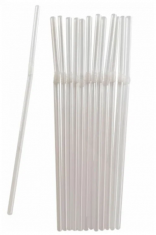 Трубочки коктейльные прозрачные с гофрой 5*210  250шт/уп 1/48 в интернет-магазине Кристалл Юг