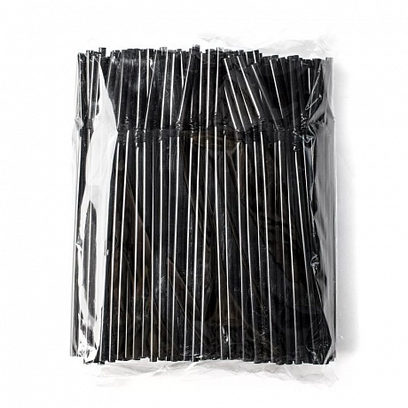 Трубочки коктейльные чёрные прямые 8х240 500шт/уп 1/10 в интернет-магазине Кристалл Юг