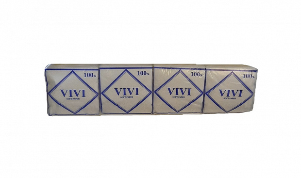 Салфетки ViVi ЭКОНОМ синяя этикетка 24*24 1сл Белые 80л/уп 1/20 в интернет-магазине Кристалл Юг