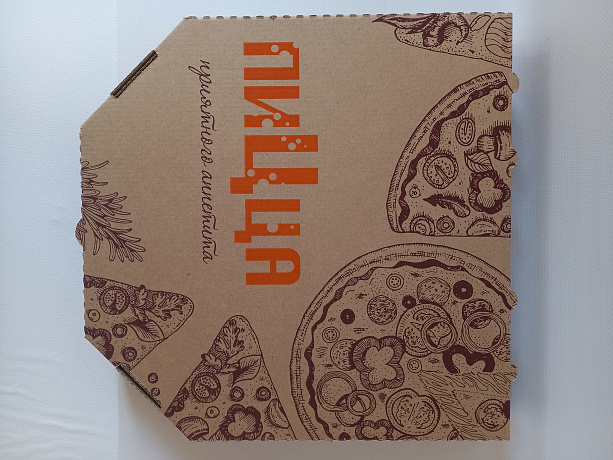 Гофролоток Пицца 33 бурая с печатью  50/1 в интернет-магазине Кристалл Юг